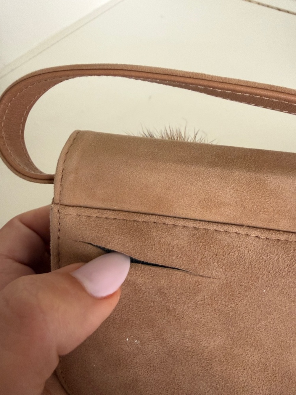 Stuart Weitzman Brown Suede Shoulder Bag - Picture 6 of 9